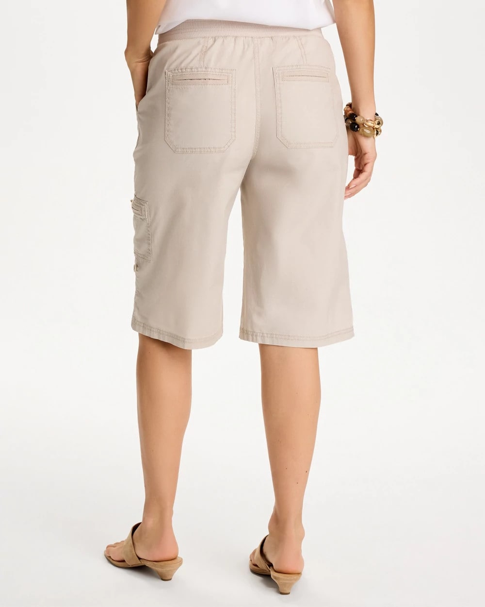 Chico's For Sale - Poplin Cotton Roll-Tab Shorts