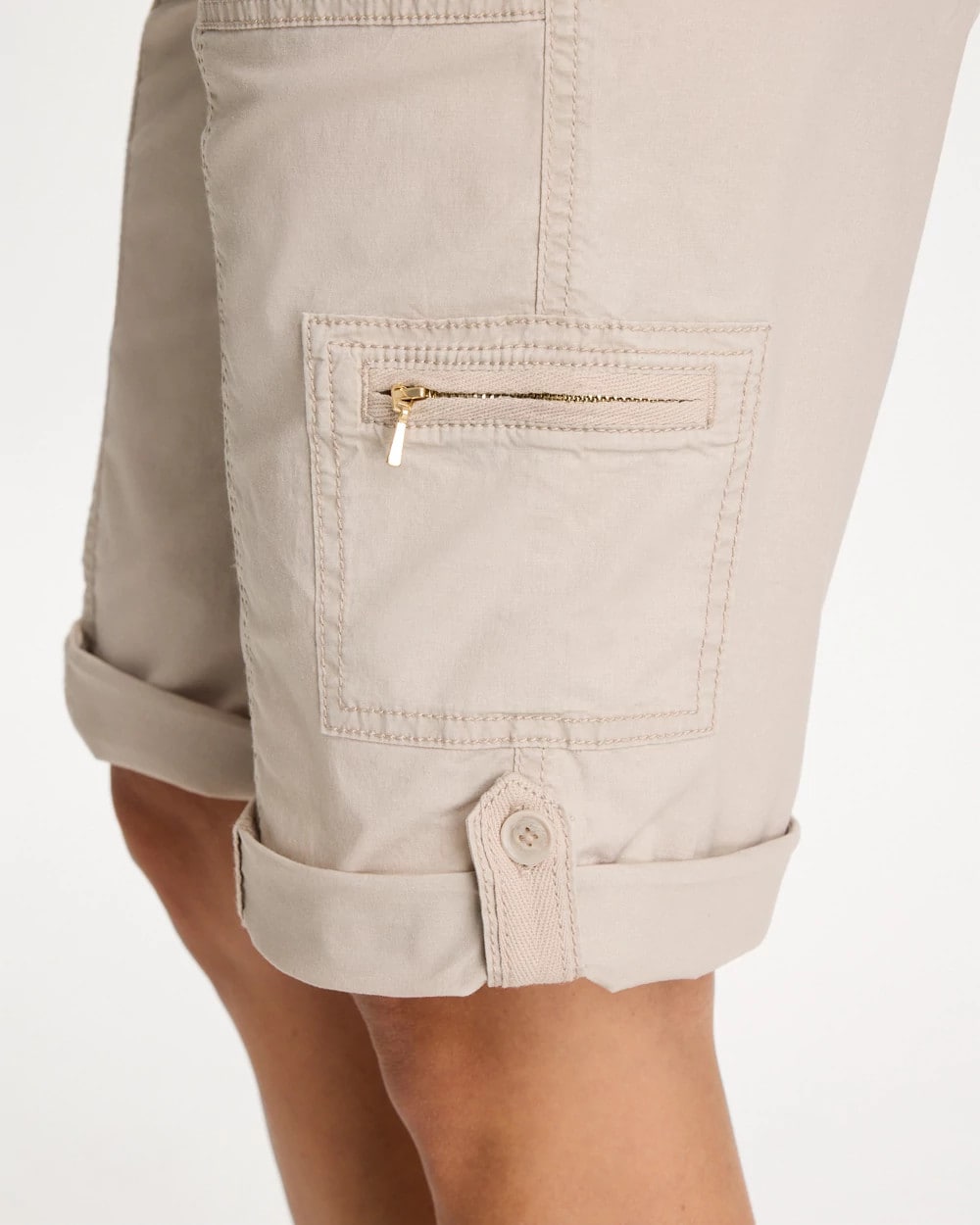 Chico's For Sale - Poplin Cotton Roll-Tab Shorts