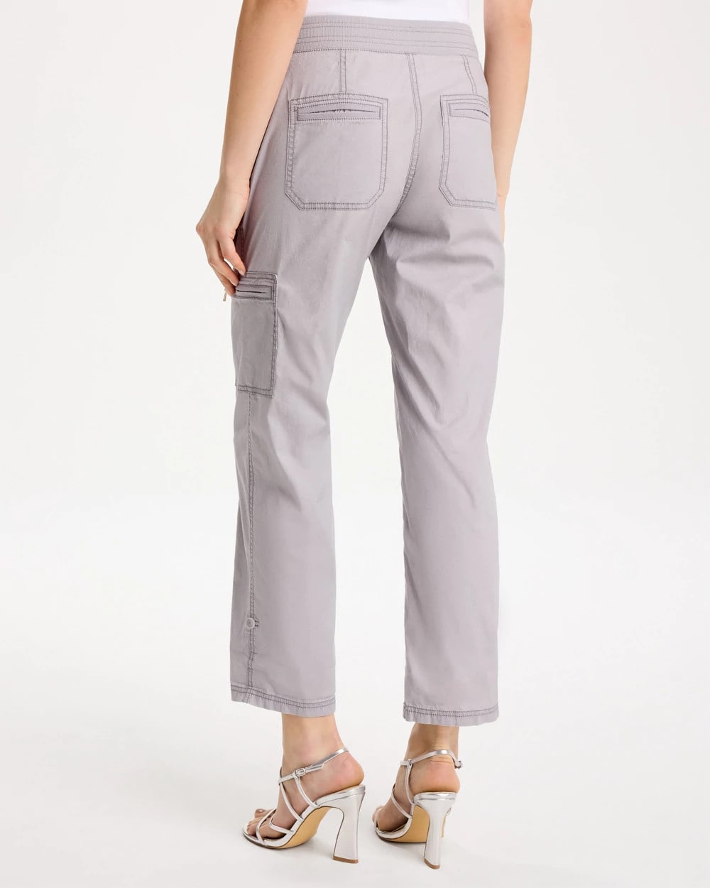 Chico's US - Poplin Cropped Roll Tab Pants