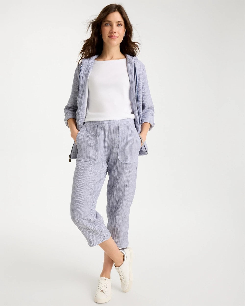 Chico's / Zenergy® Striped Gauze Cropped Pants