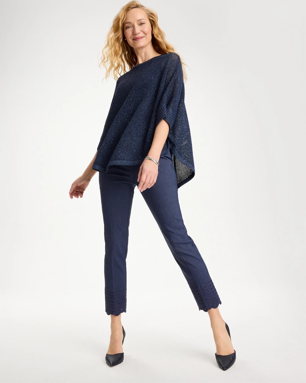 Chico's Outlet - Brigitte™ Slim Embroidered Pull-On Crop Pant