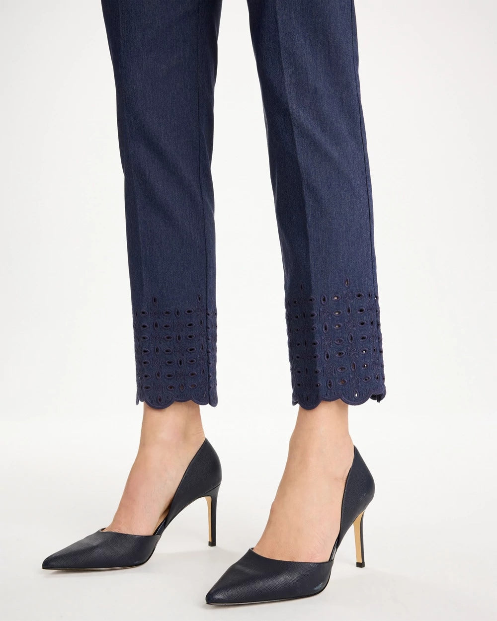 Chico's Outlet - Brigitte™ Slim Embroidered Pull-On Crop Pant