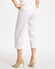 Chico's US - Sandstone Striped Emme Sateen Straight Capri Pants