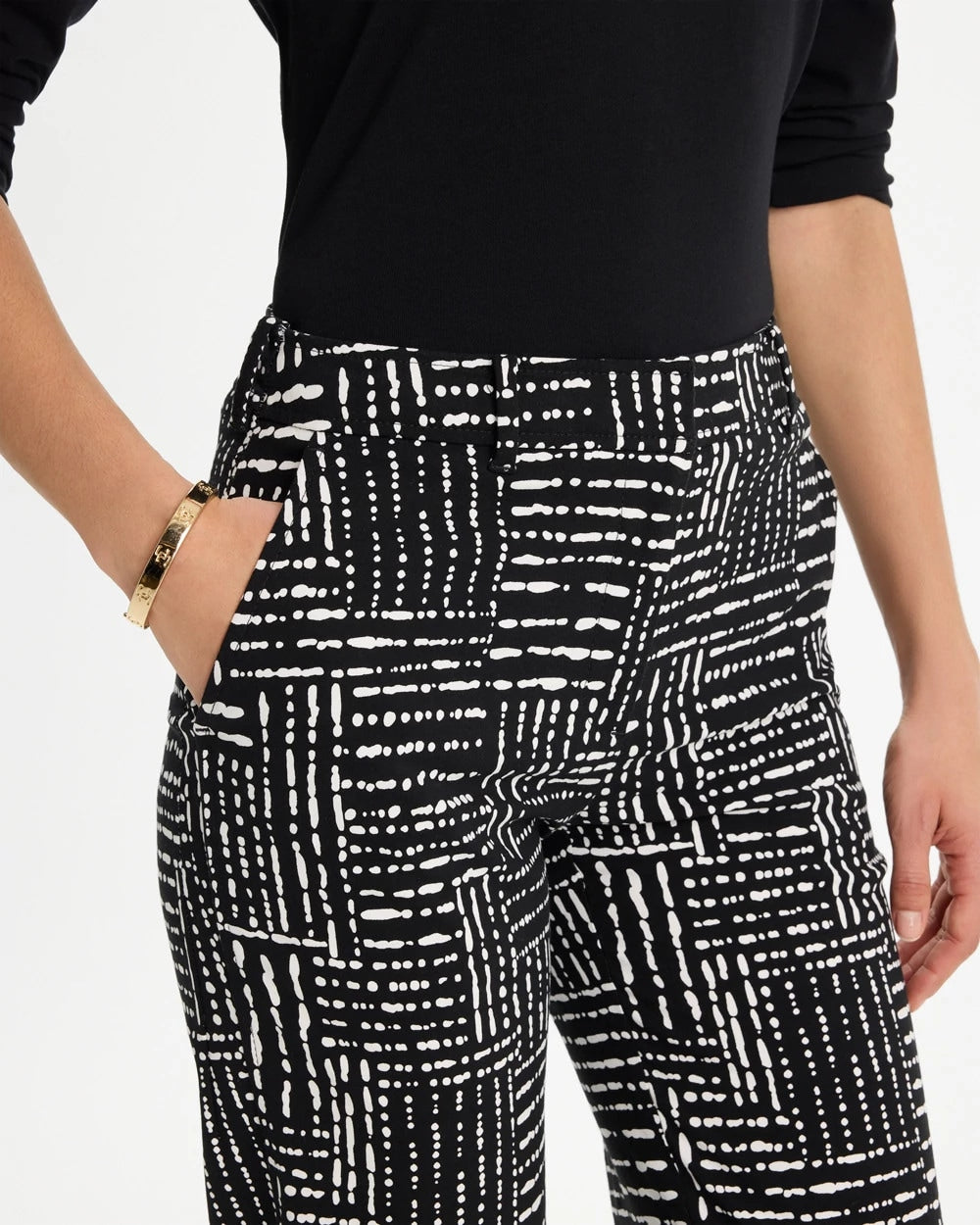 Chico's Outlet - Emme Fly Front Straight Printed Crop Pants