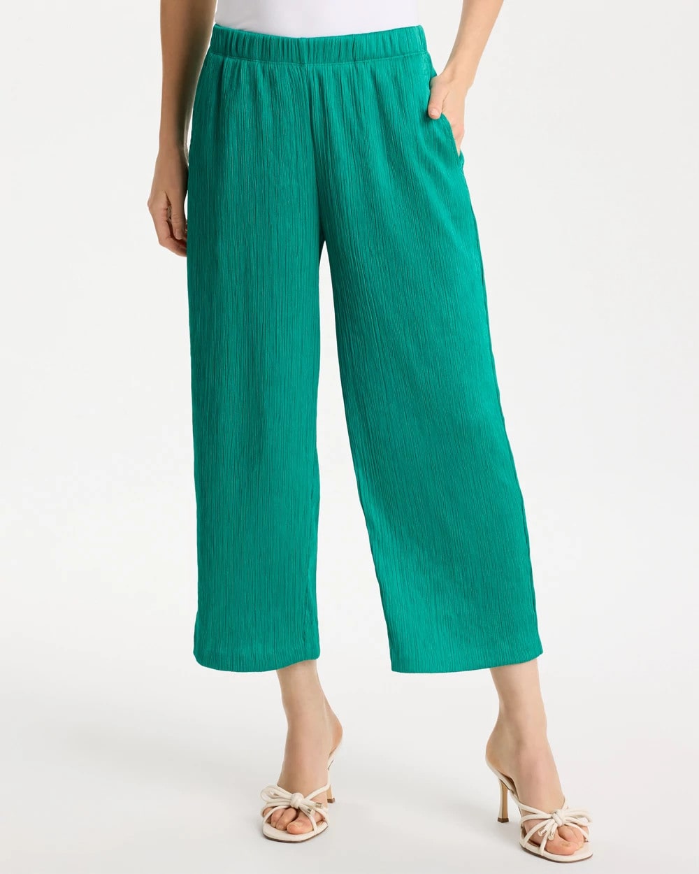 Chico's Online - Petite Travelers™ Crinkle Textured Crop Pants