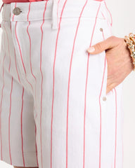 Chico's US - Striped Rivet Denim Trouser Shorts