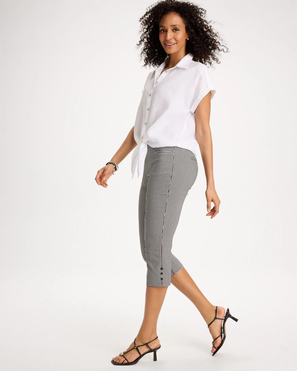Chico's Sale - Brigitte™ Slim Gingham Pull-On Capri Pant