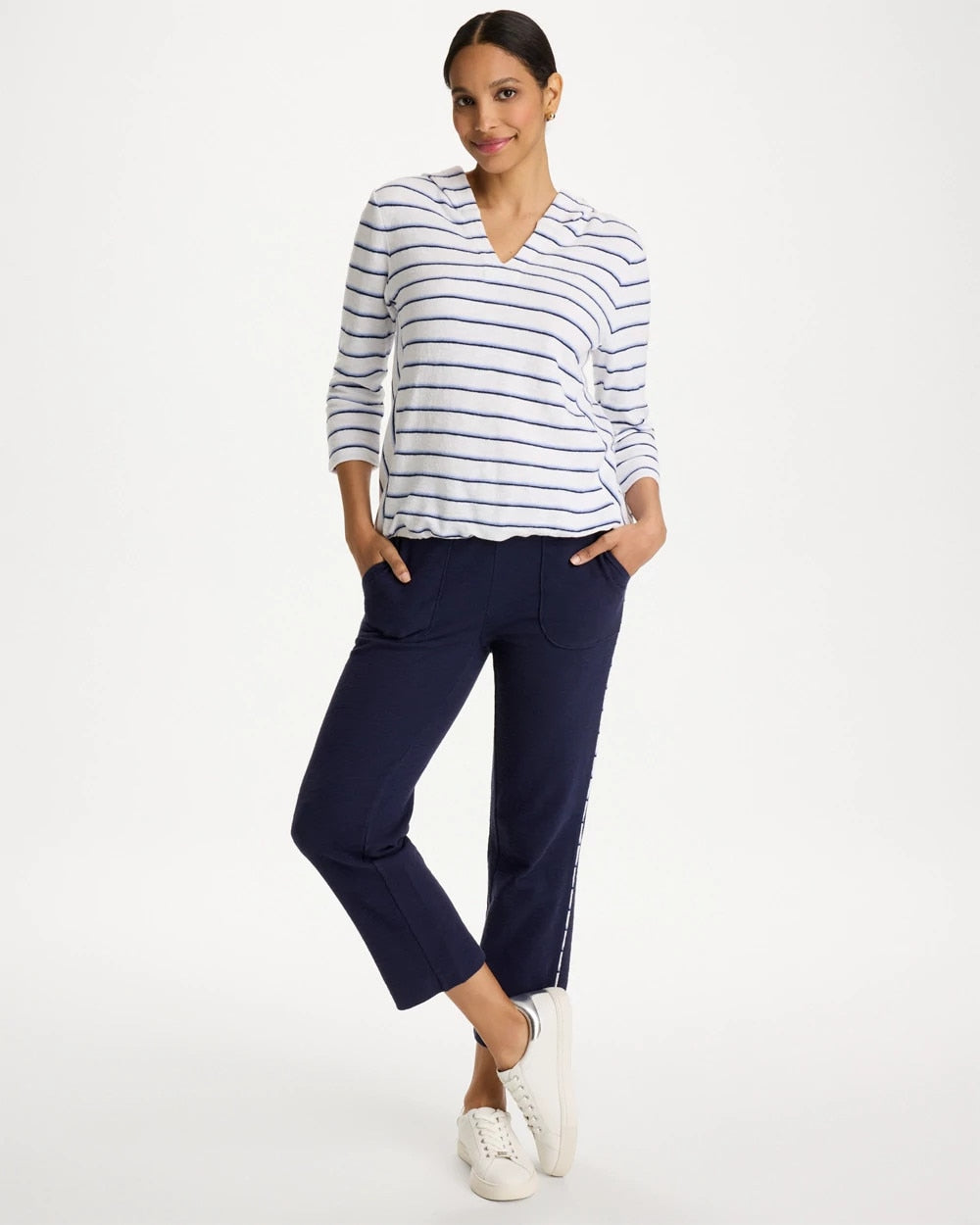 Chico's For Sale - Zenergy® Jersey Striped Crop Pants