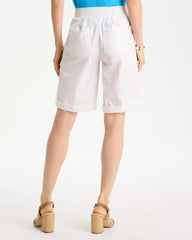 Chico's Discount - Poplin Cotton Roll-Tab Shorts