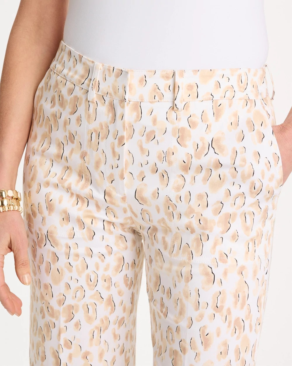 Chico's Sale - Animal Print Emme Sateen Straight Capri Pants