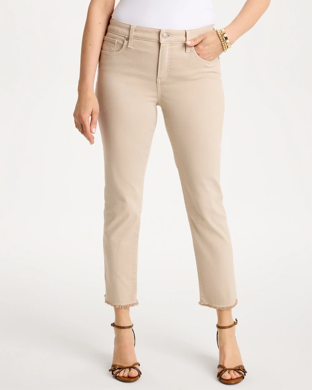 Chico's Outlet - Girlfriend Slim Frayed Crop Jeans