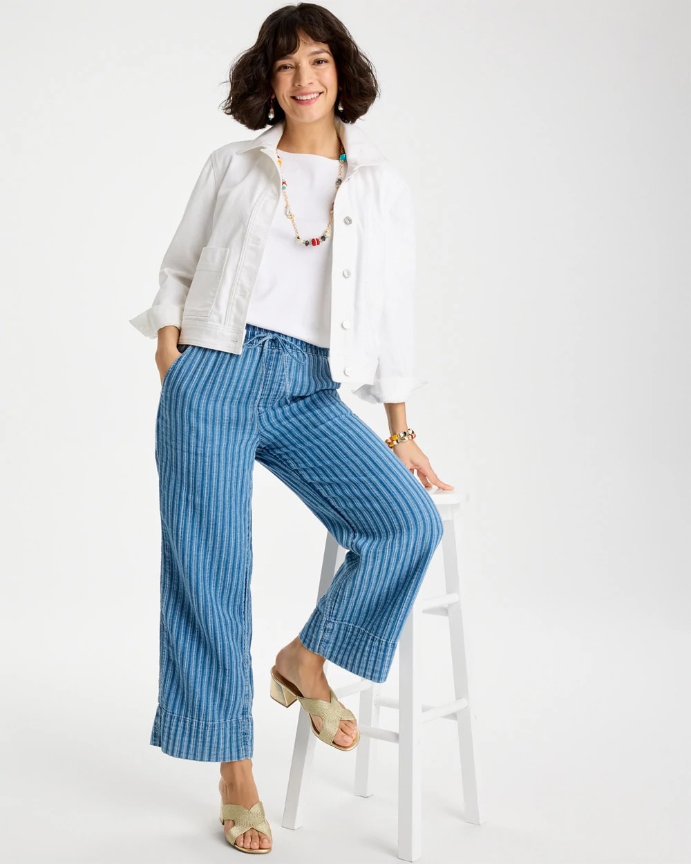 Chico's Online - Gauze Striped Wide Crop Jean