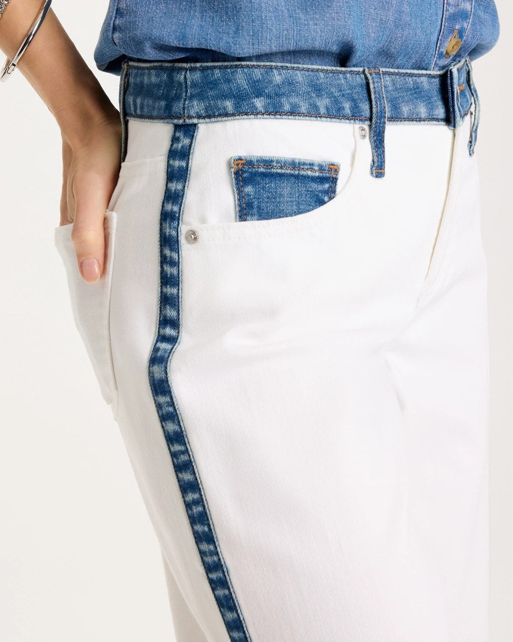 Chico's US - Girlfriend Straight Colorblock Jeans