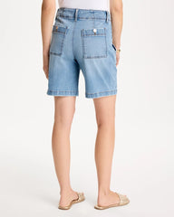 Chico's Sale - Pull-On Scallop Button Jean Shorts