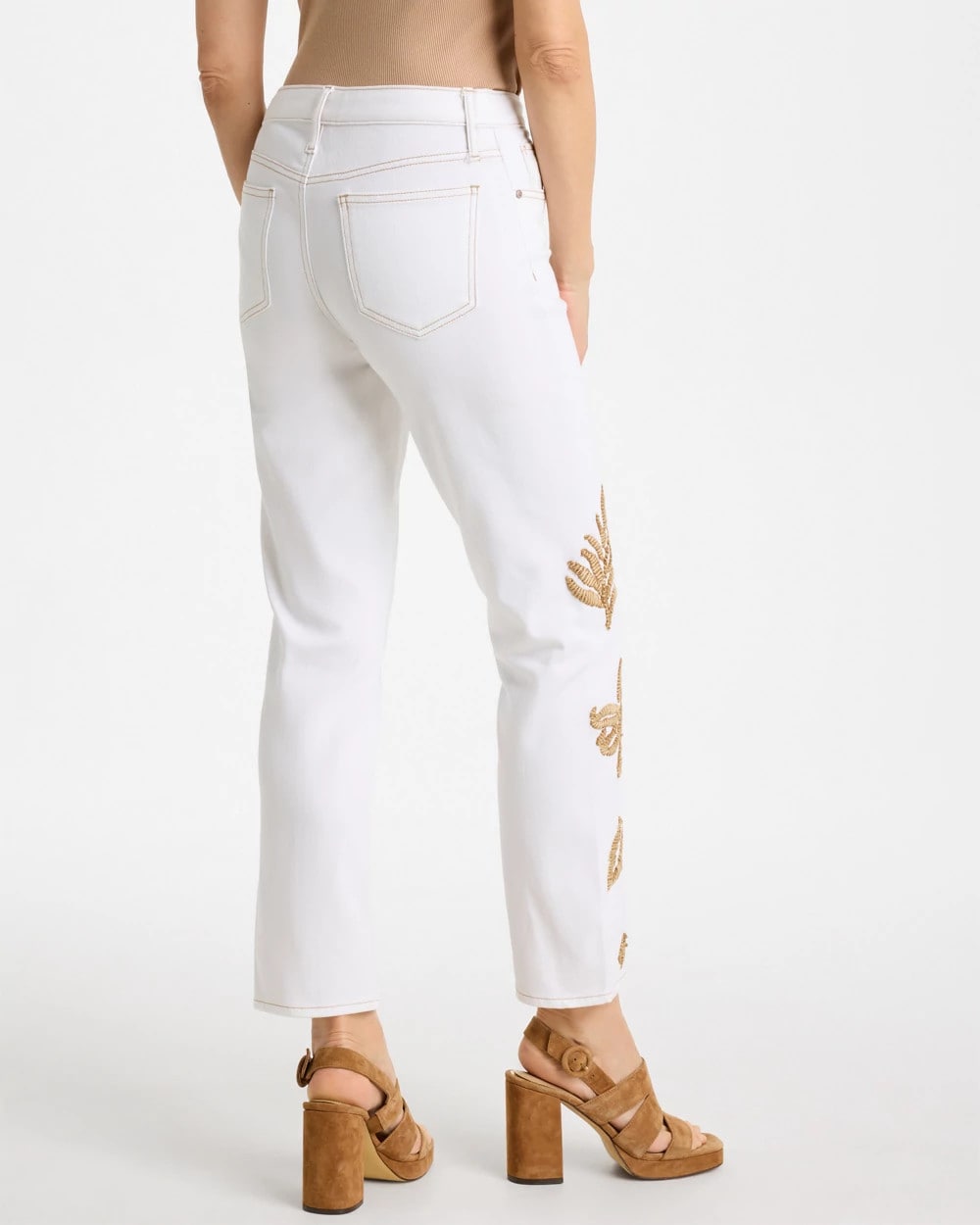 Chico's On Sale - Girlfriend Slim Raffia Palm Crop Jeans