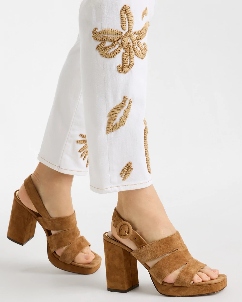 Chico's On Sale - Girlfriend Slim Raffia Palm Crop Jeans