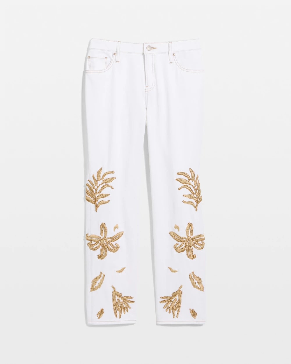 Chico's On Sale - Girlfriend Slim Raffia Palm Crop Jeans