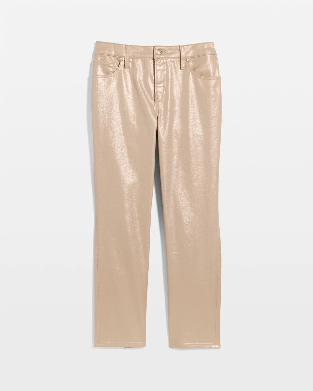 Chico's For Sale - Girlfriend Slim Coated Crop Jeans