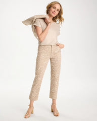 Chico's Discount - Animal Print Girlfriend Slim Cropped Jeans