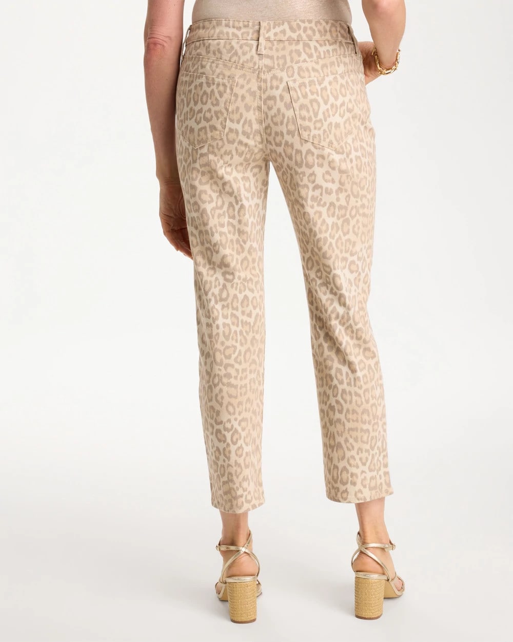 Chico's Discount - Animal Print Girlfriend Slim Cropped Jeans