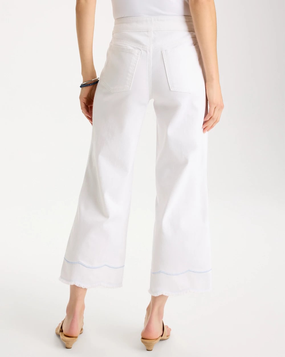 Chico's On Sale - Pull-On Wide-Leg White Crop Jeans