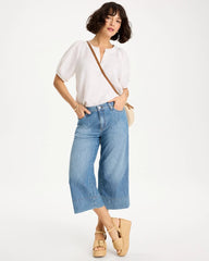 Chico's / Lightweight Wide-Leg Capri Jeans