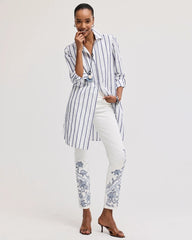 Chico's Discount - Embroidered Girlfriend Slim Ankle Jeans