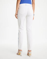 Chico's Discount - Embroidered Girlfriend Slim Ankle Jeans