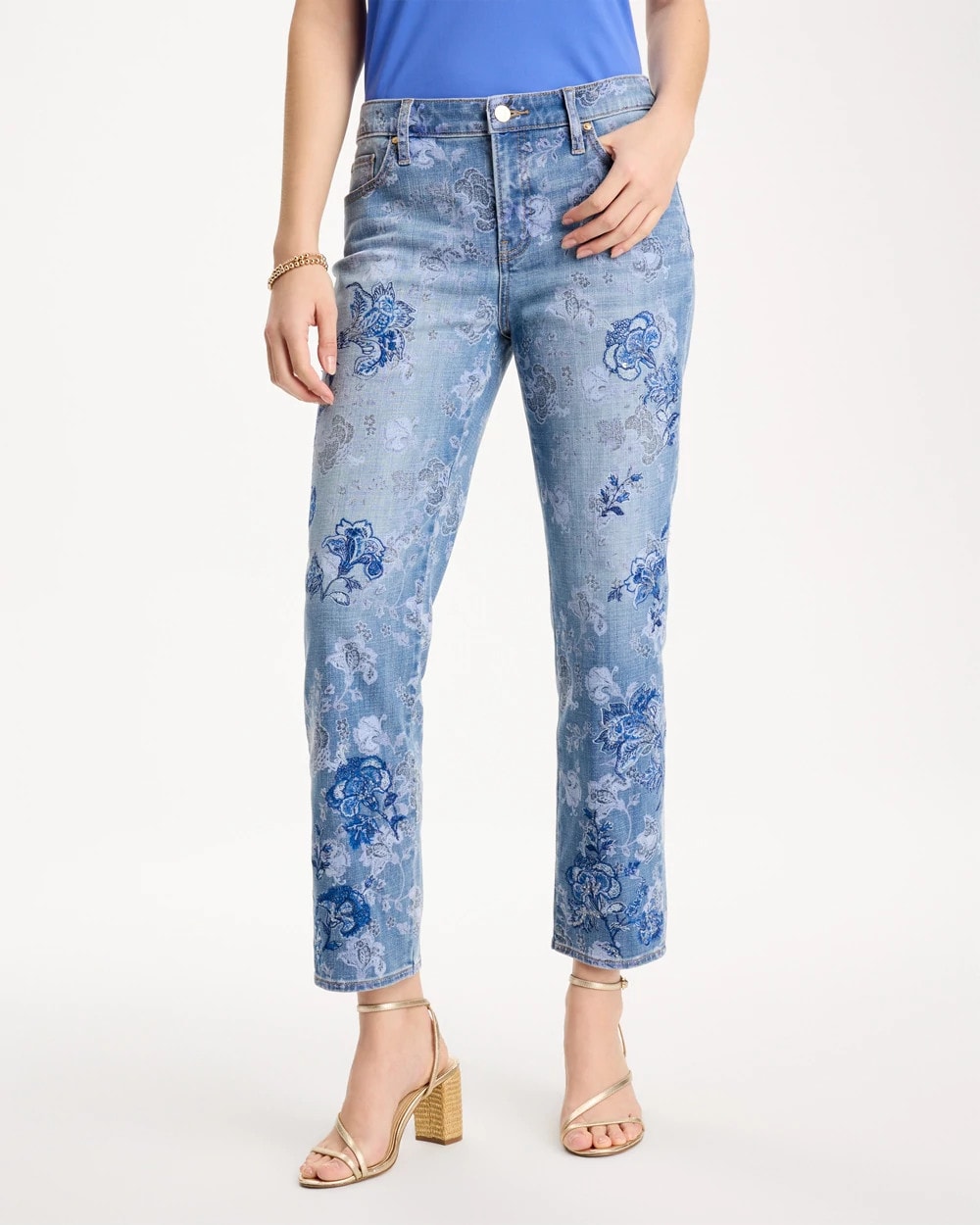 Chico's On Sale - Embellished Girlfriend Crop Jean