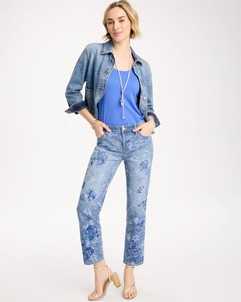 Chico's On Sale - Embellished Girlfriend Crop Jean