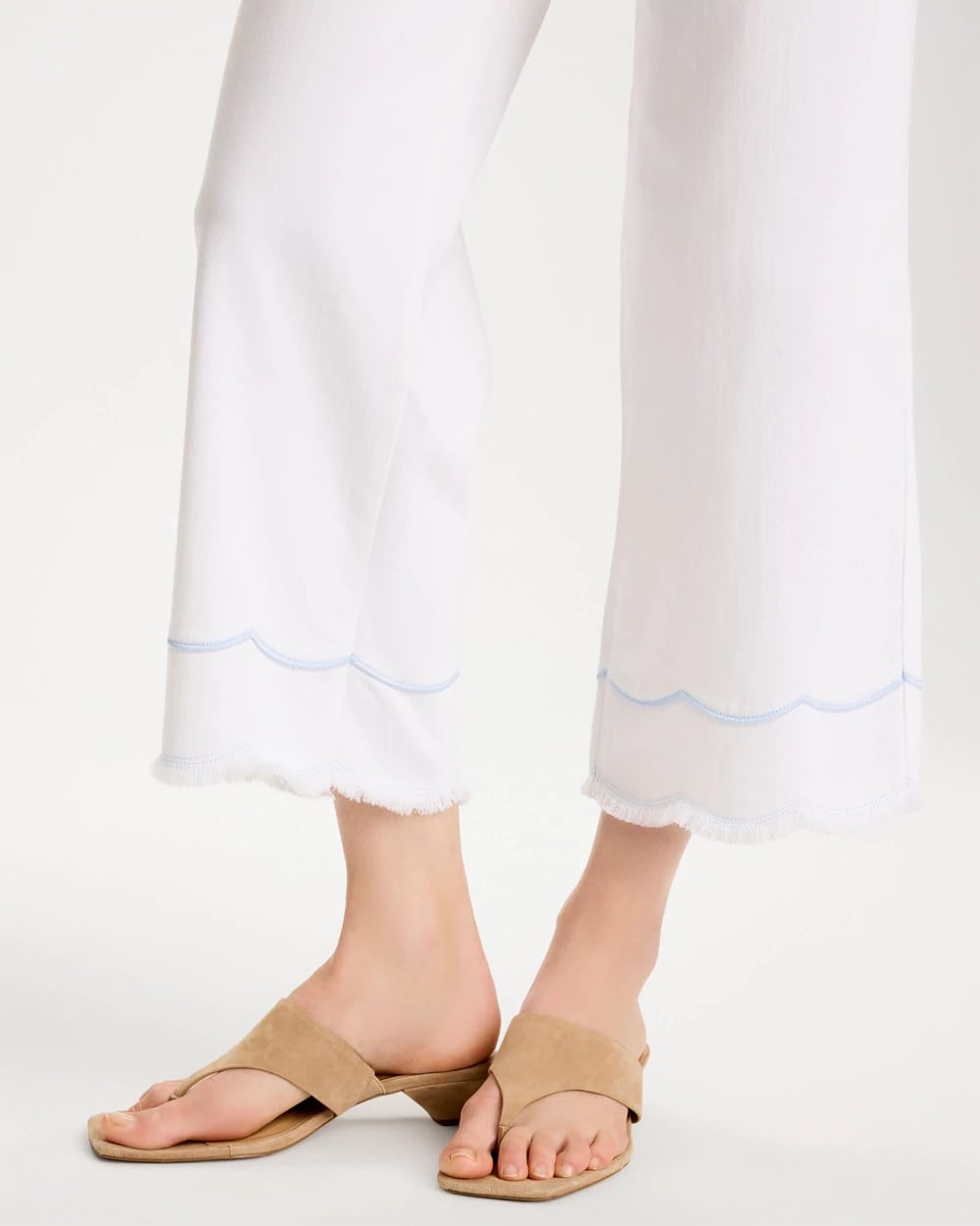 Chico's Outlet - Pull-On Wide-Leg White Crop Jeans