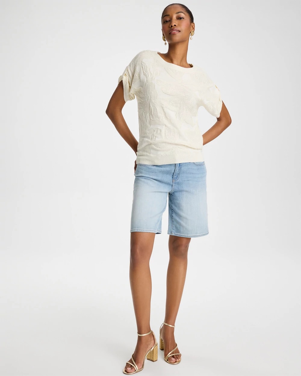 Chico's US - Girlfriend Slim Indigo Jean Shorts