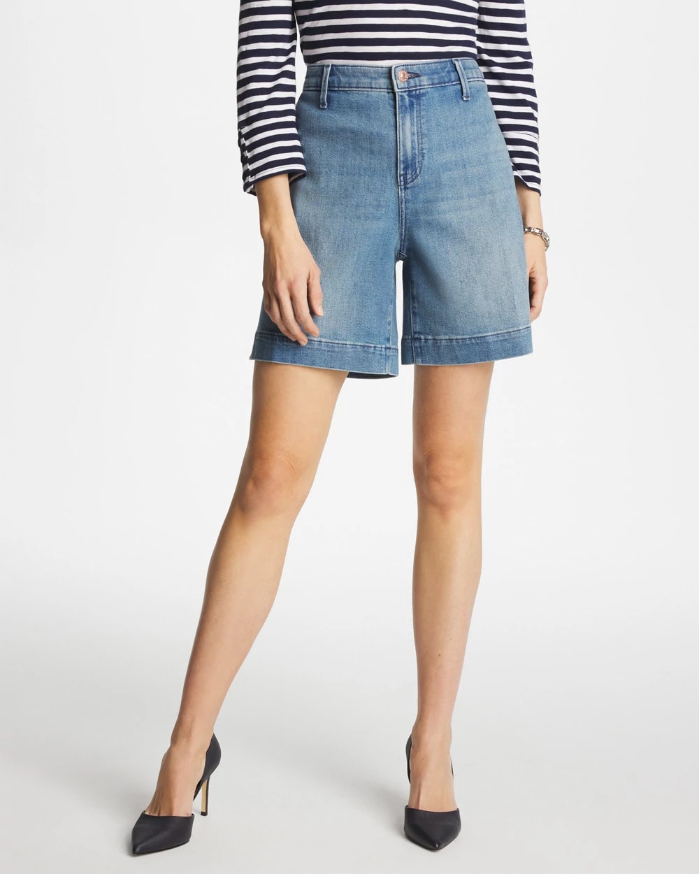 Chico's Discount - Denim Trouser Shorts