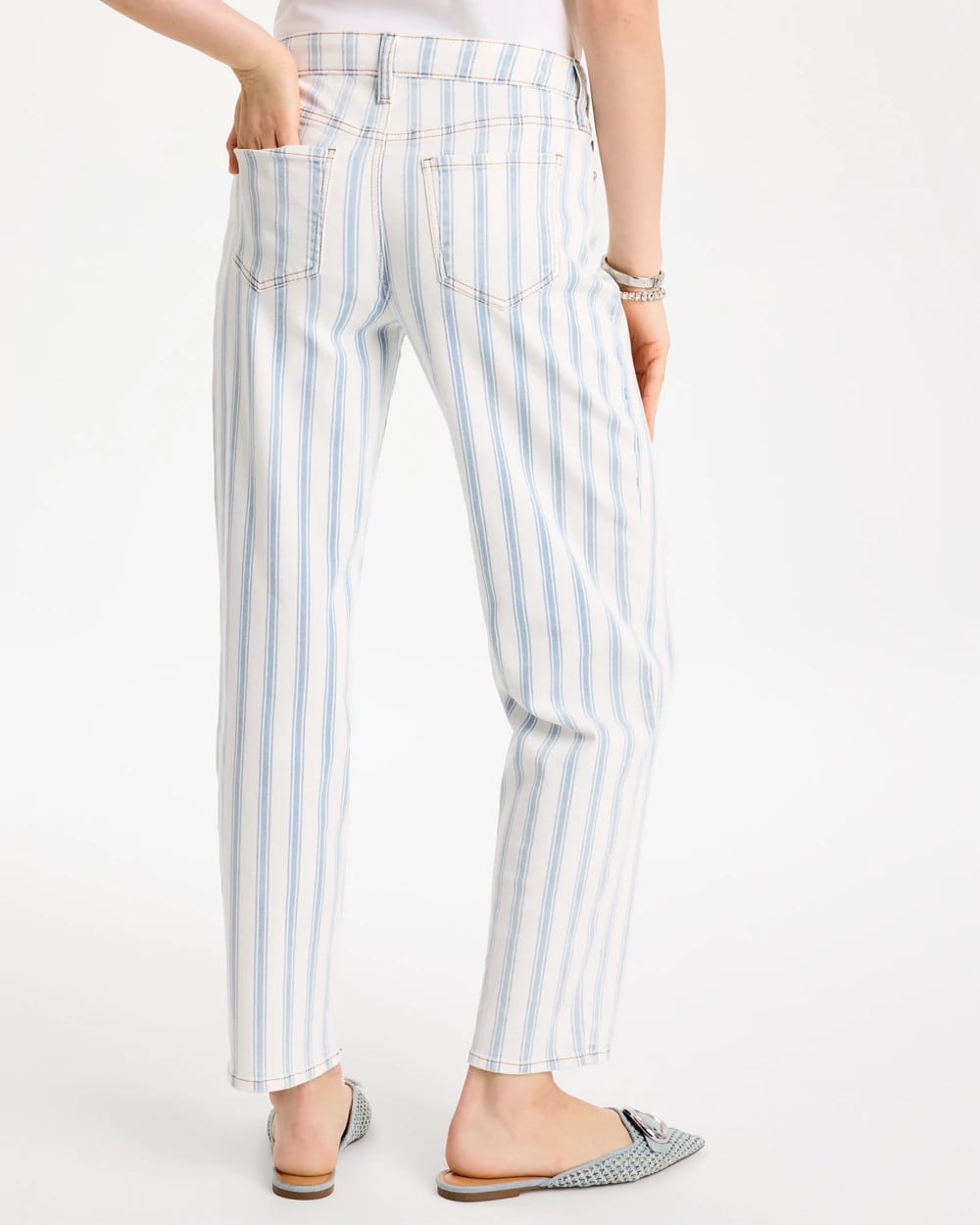 Chico's Sale - Striped Relaxed Boyfriend Jean