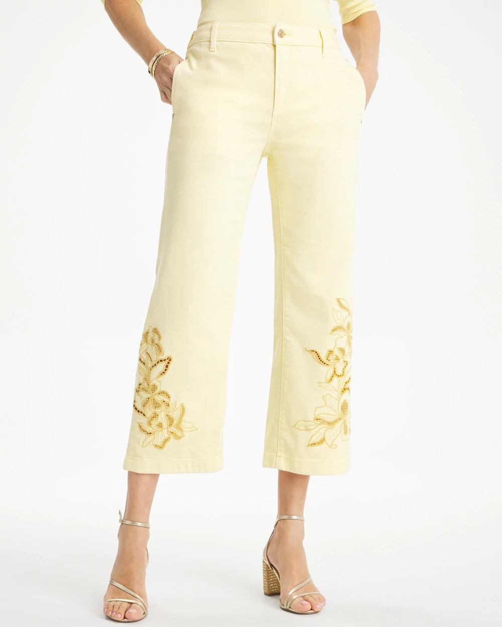 Chico's For Sale - Trouser Cutwork Crop Jeans