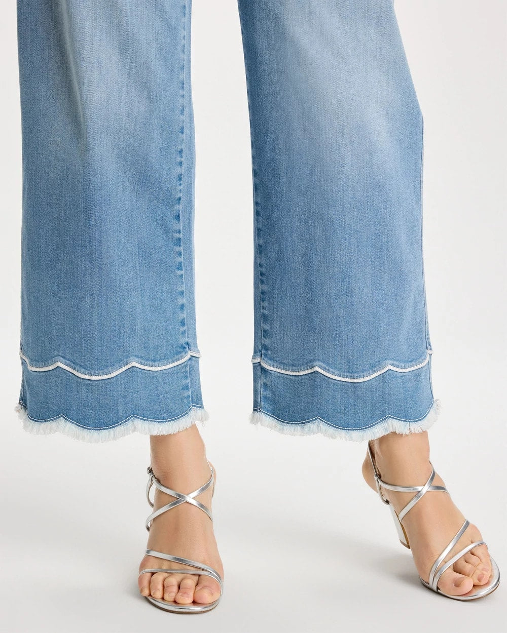 Chico's Outlet - Scallop Pull-On Wide-Leg Crop Jeans