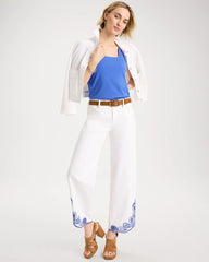 Chico's Sale - Girlfriend Wide-Leg Cutout Crop Jean