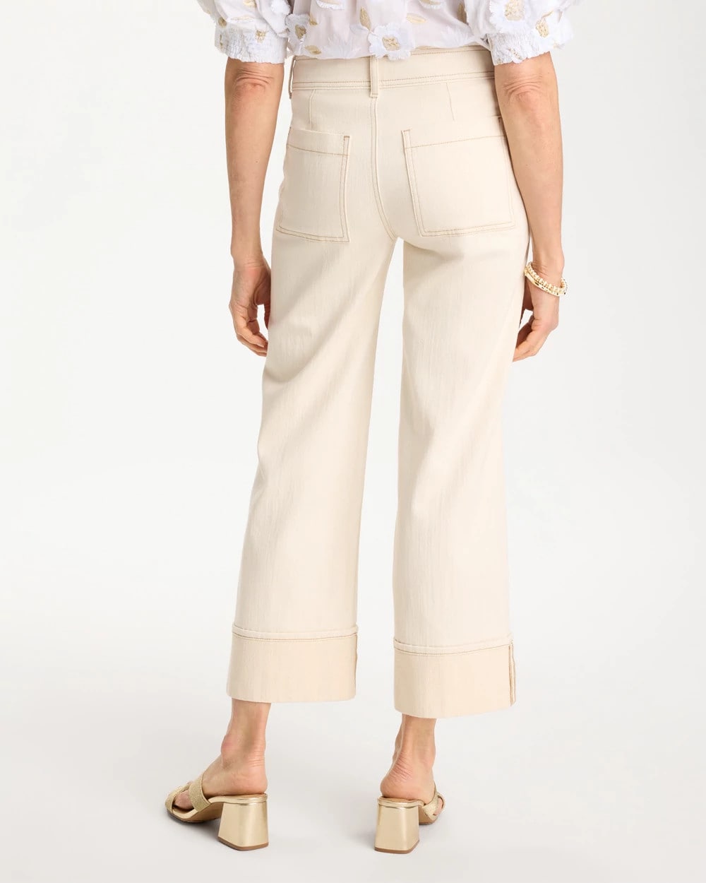 Chico's Outlet - Pintuck Cuffed Cropped Jeans