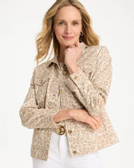 Chico's Outlet - Denim Leopard Print Jacket