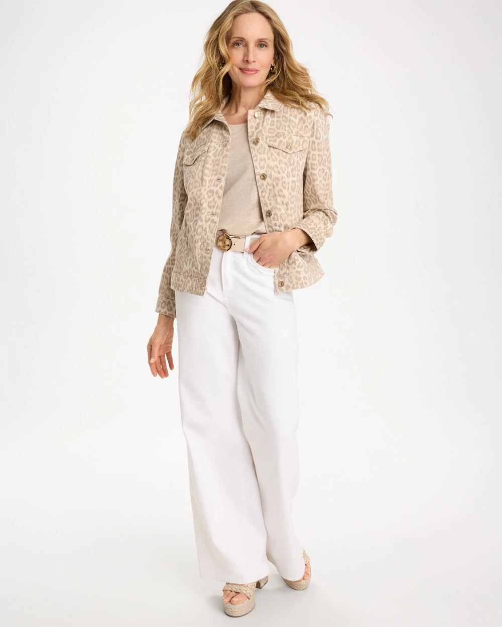 Chico's Outlet - Denim Leopard Print Jacket