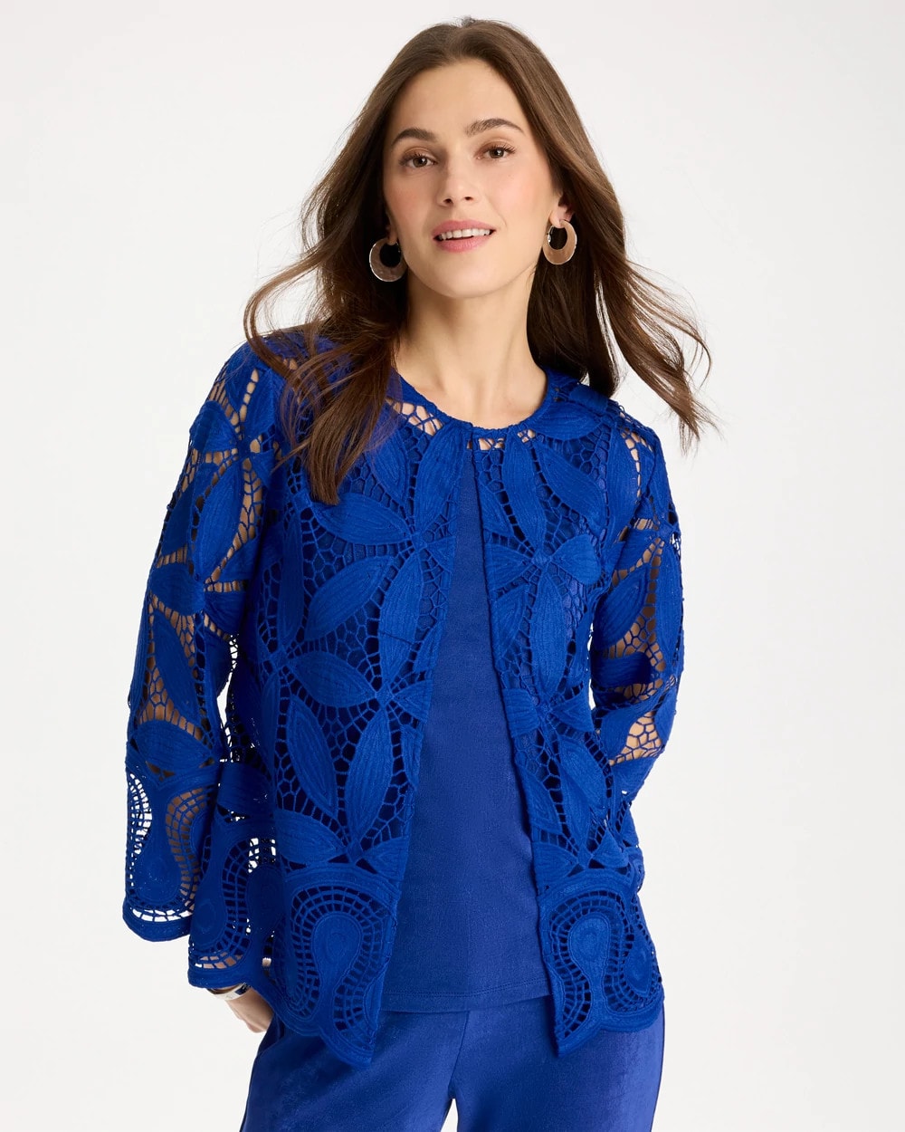 Chico's US - Travelers™ Collection Macramé Lace Jacket