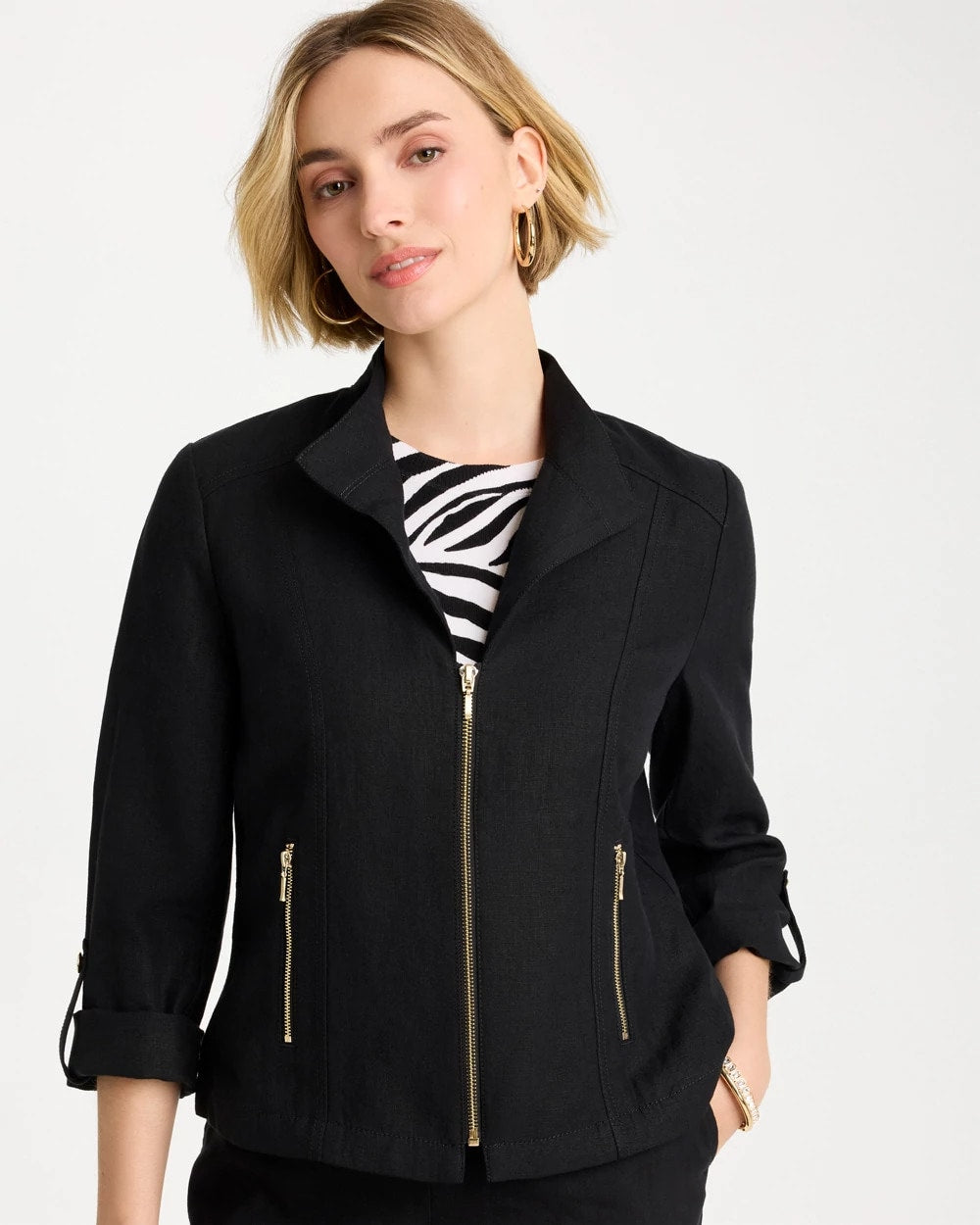 Chico's On Sale - Linen Moto Jacket