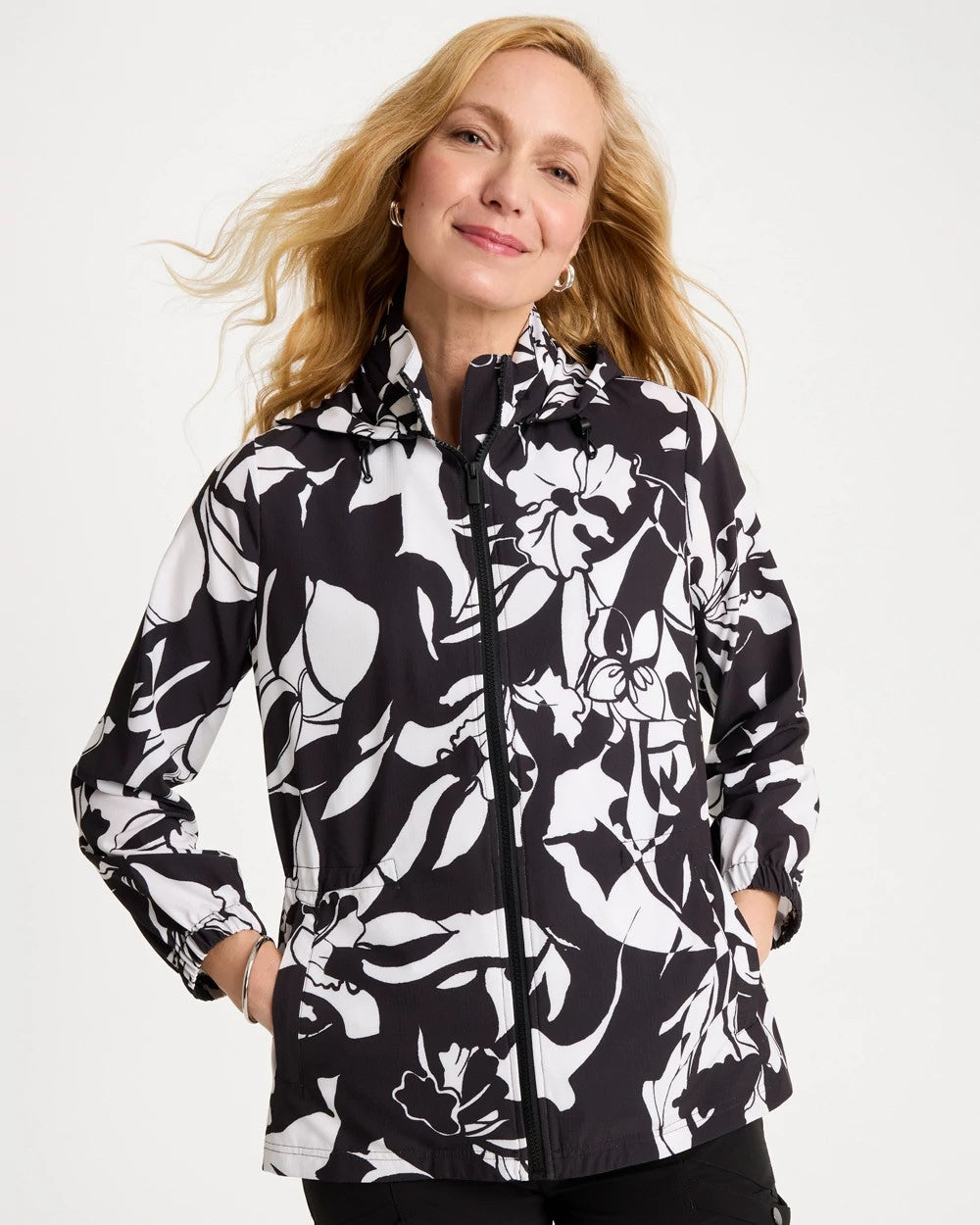 Chico's For Sale - Zenergy® Ripstop Floral Nights Anorak Jacket