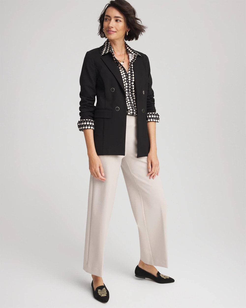 Chico's US - Ponte Double-Breasted Knit Blazer