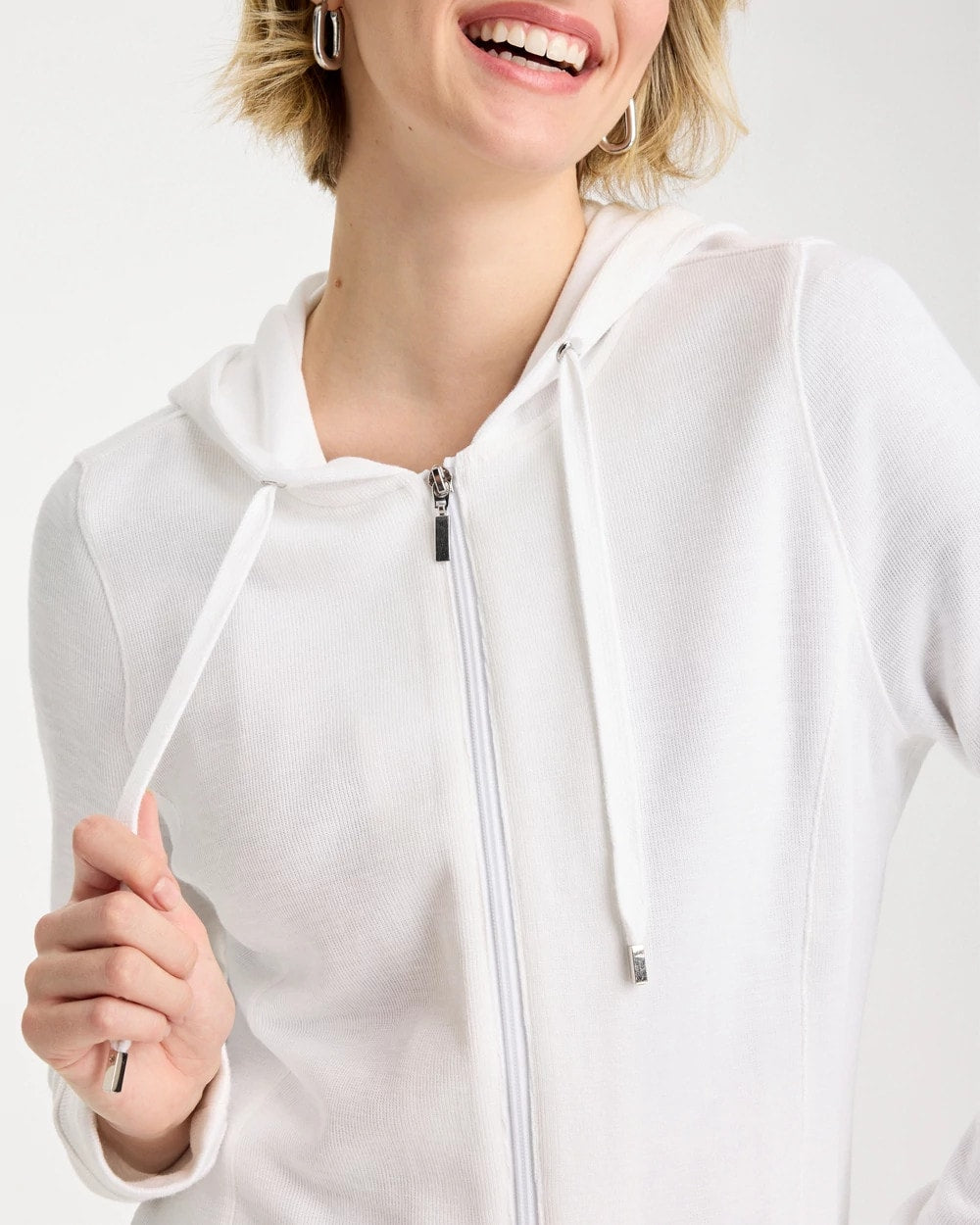 Chico's / Zenergy® Beach Slub Zip-Front Hoodie