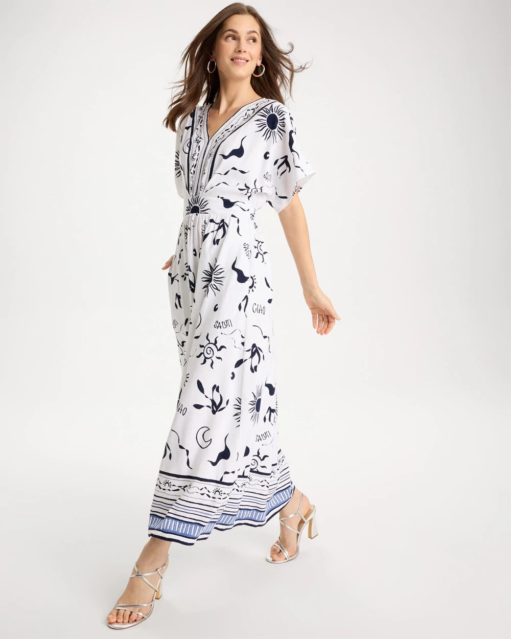 Chico's Discount - Slub Flutter-Sleeve Vacation Dress