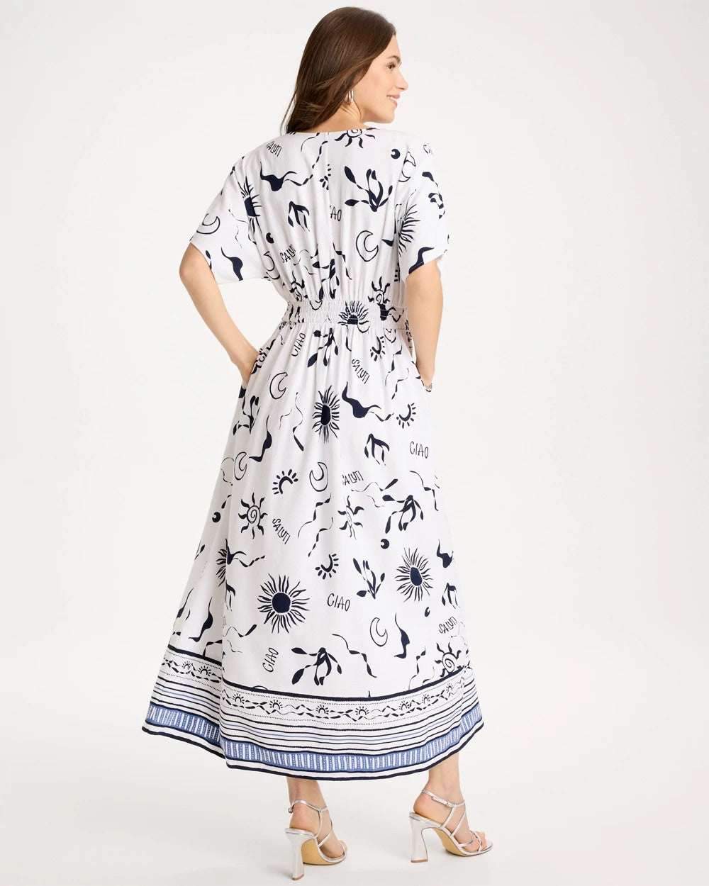 Chico's Discount - Slub Flutter-Sleeve Vacation Dress