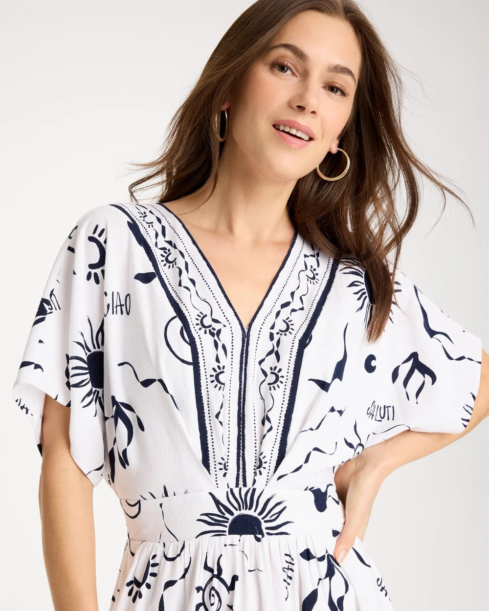 Chico's Discount - Slub Flutter-Sleeve Vacation Dress