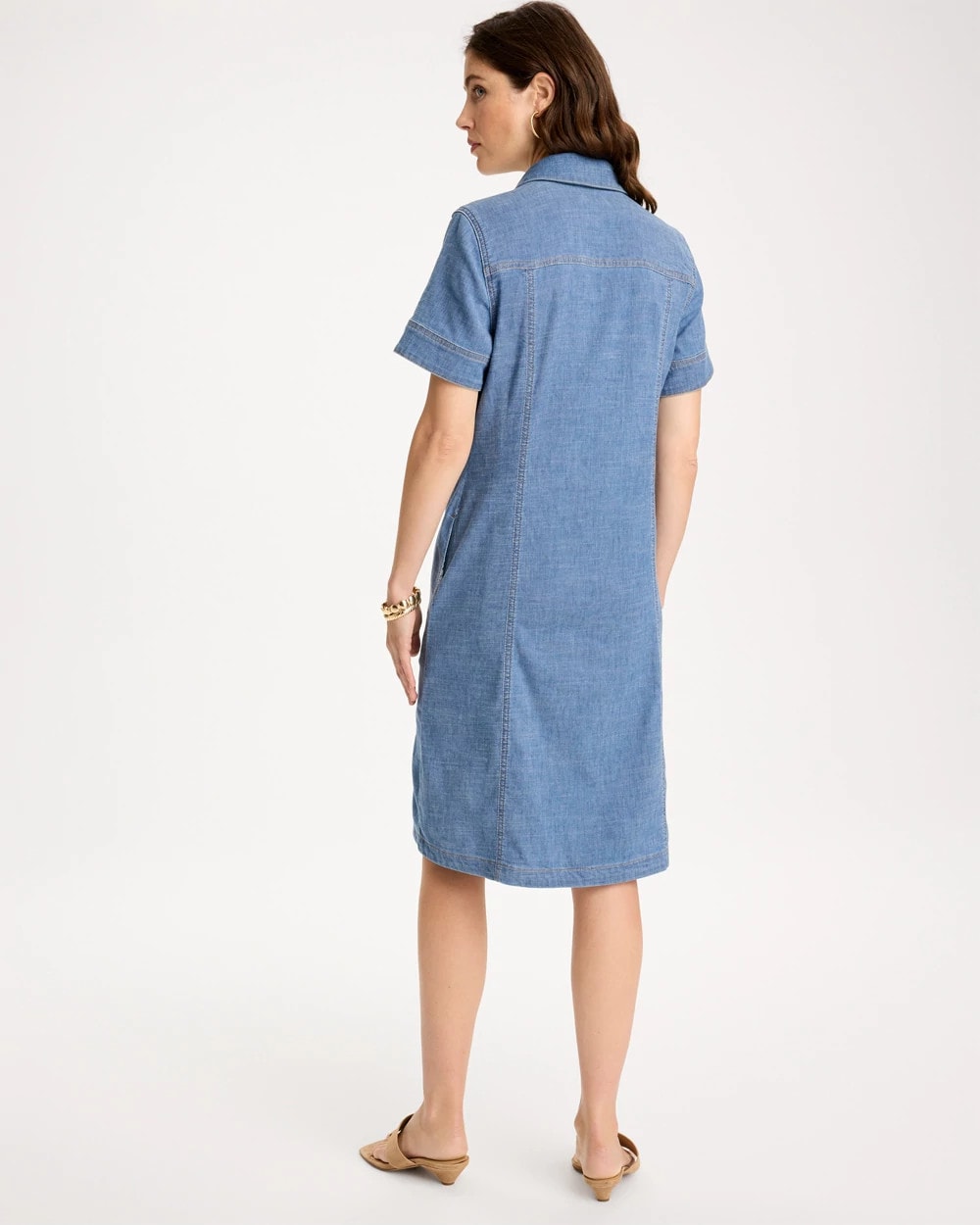 Chico's Sale - Soft-Stretch Hemp Denim Shirtdress