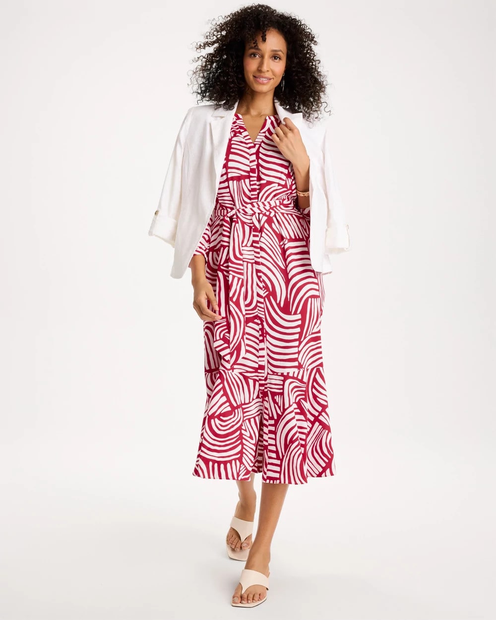 Chico's Outlet - Printed Midi Shirt Dress